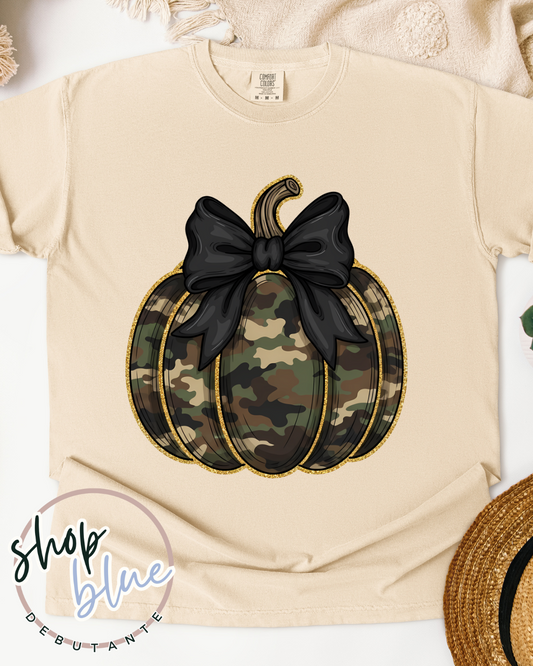 Camo + Glitter Pumpkin