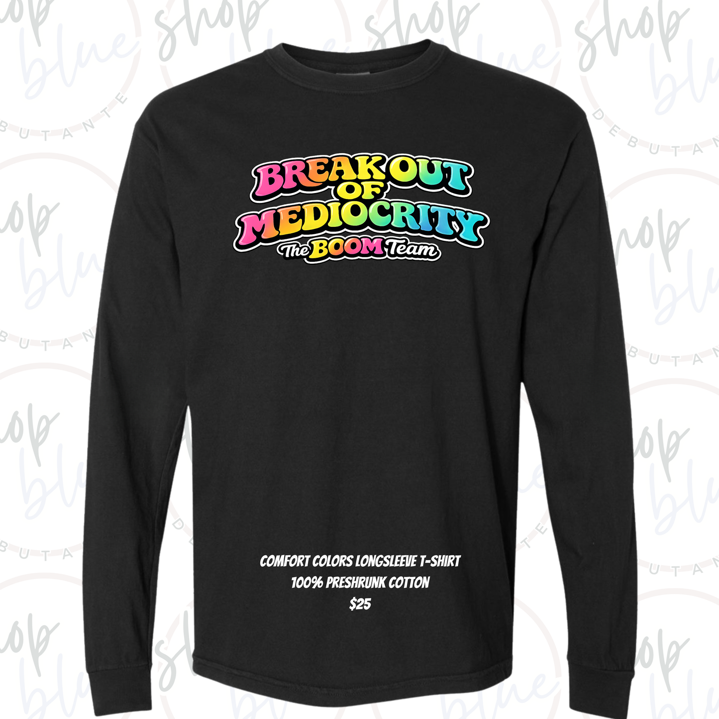 BOOM Team Elevate 2026 Longsleeve T-Shirt (Center Front Design - Comfort Colors)