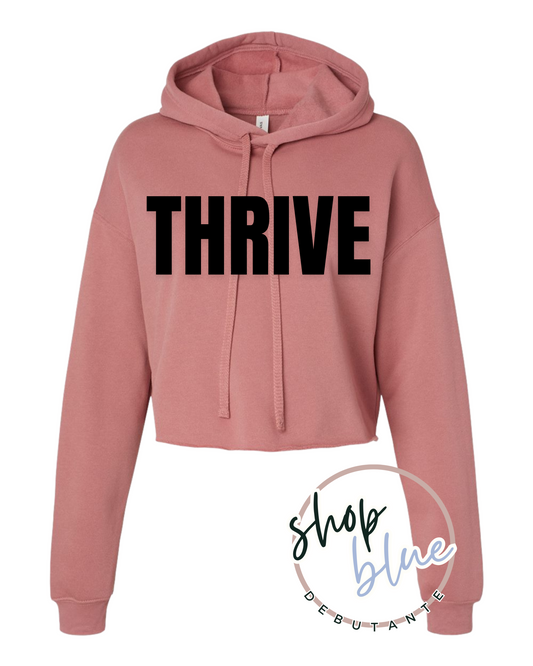 Limitless Tribe Thrive Crop Fleece Hoodie Sweatshirt