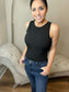 Black Ribbed Bodysuit