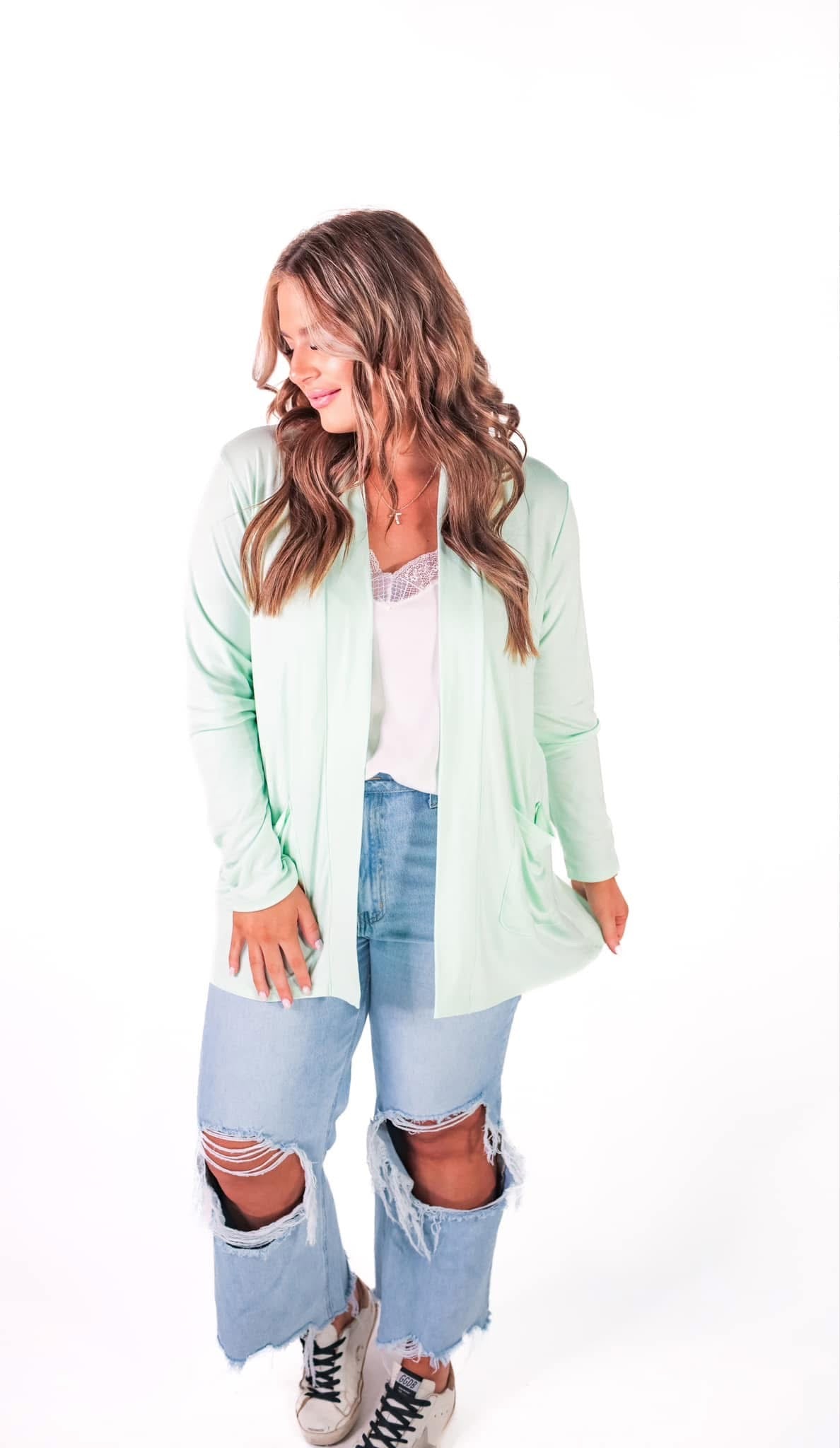 Minty Green Lightweight Cardigan