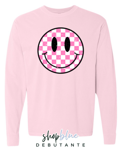 Pink Checkered Smiley