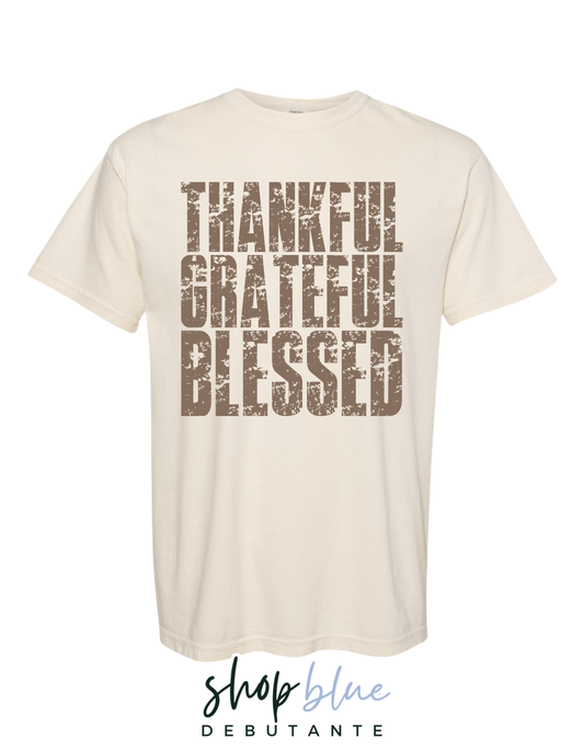 Thankful, Grateful, Blessed (Brown Design)