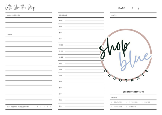 Win the Day - Daily Planner Notepad