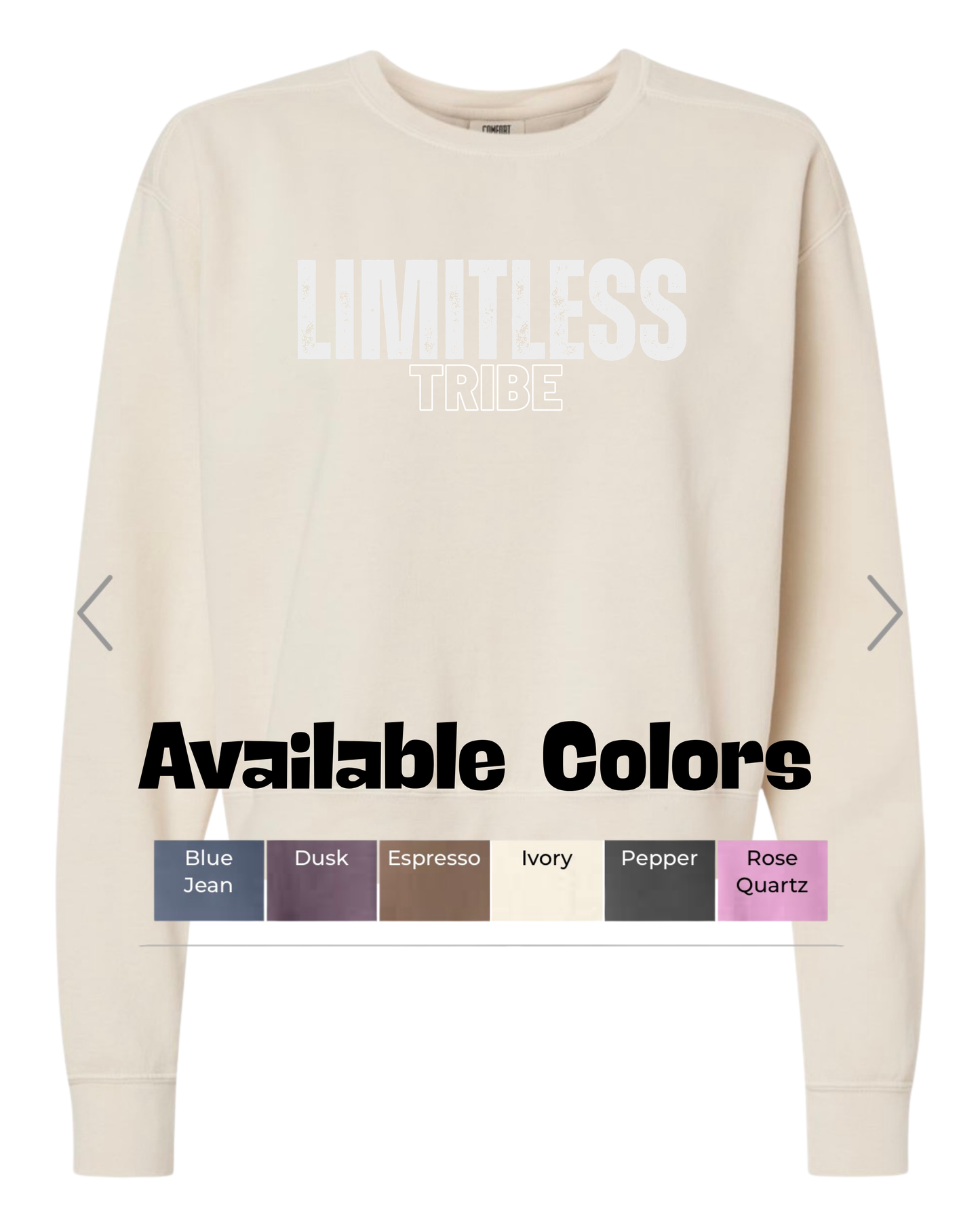 Limitless Tribe Crop Mid-Length Crewneck Sweatshirt