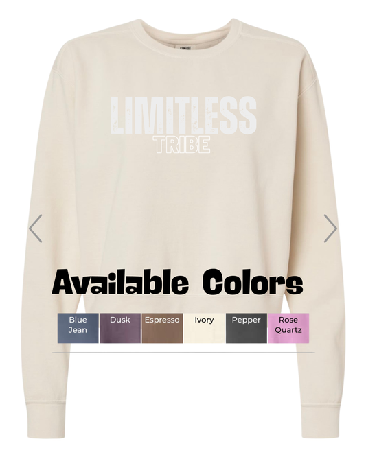 Limitless Tribe Crop Mid-Length Crewneck Sweatshirt