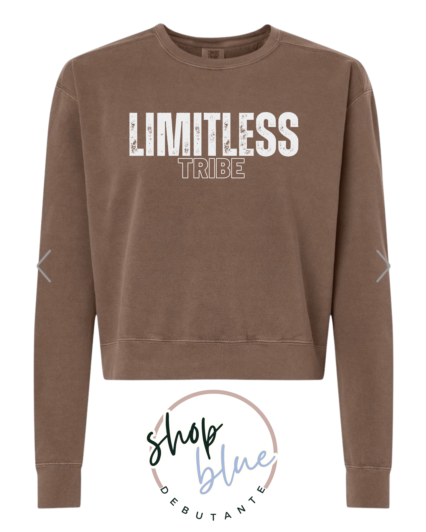 Limitless Tribe Crop Mid-Length Crewneck Sweatshirt