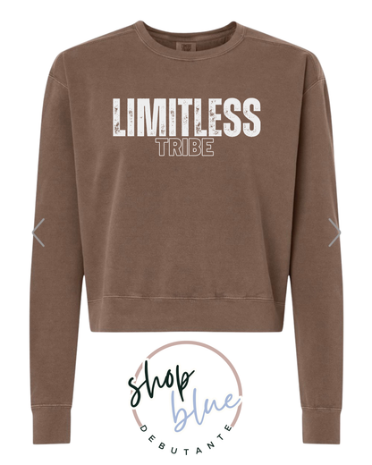 Limitless Tribe Crop Mid-Length Crewneck Sweatshirt