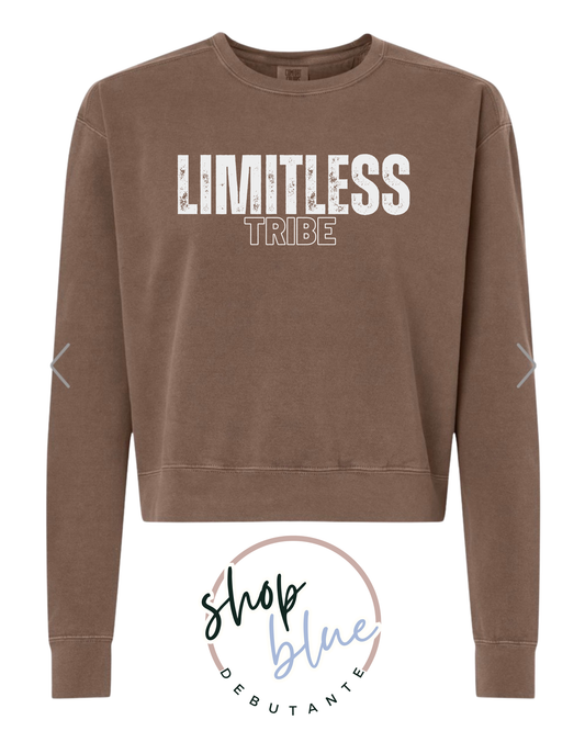 Limitless Tribe Crop Mid-Length Crewneck Sweatshirt