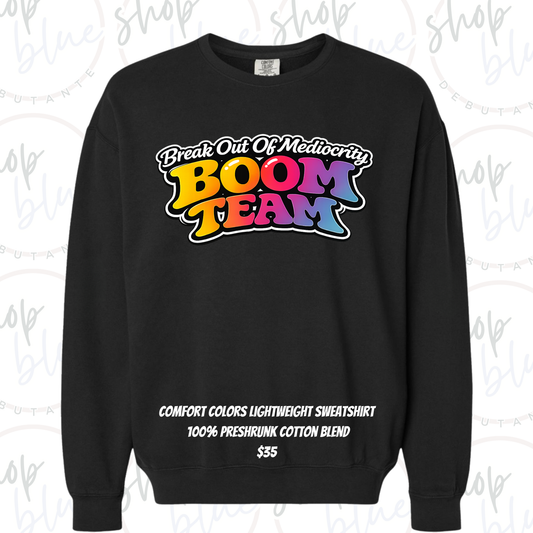 BOOM Team Elevate 2026 Sweatshirt (Center Front Design - Comfort Colors)