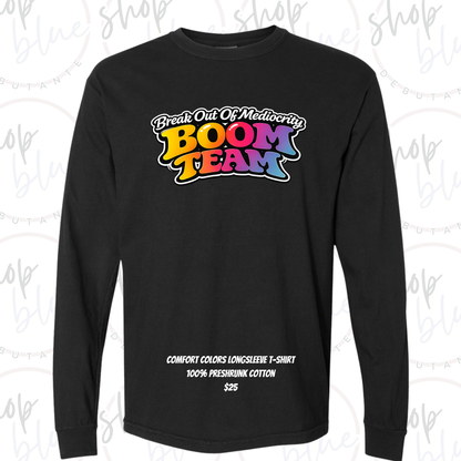 BOOM Team Elevate 2026 Longsleeve T-Shirt (Center Front Design - Comfort Colors)