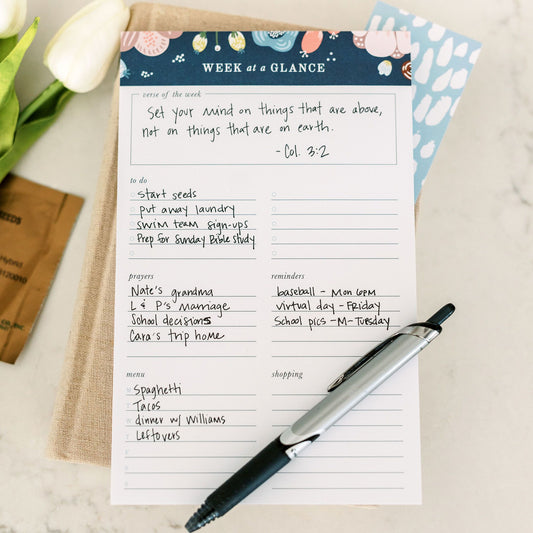 Notepad, Week At A Glance